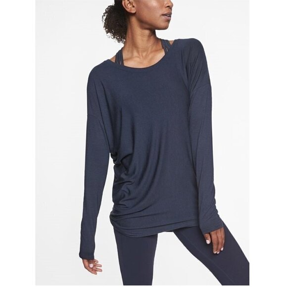 Athleta Threadlight Asym Relaxed Long Sleeve Top S - Picture 1 of 7